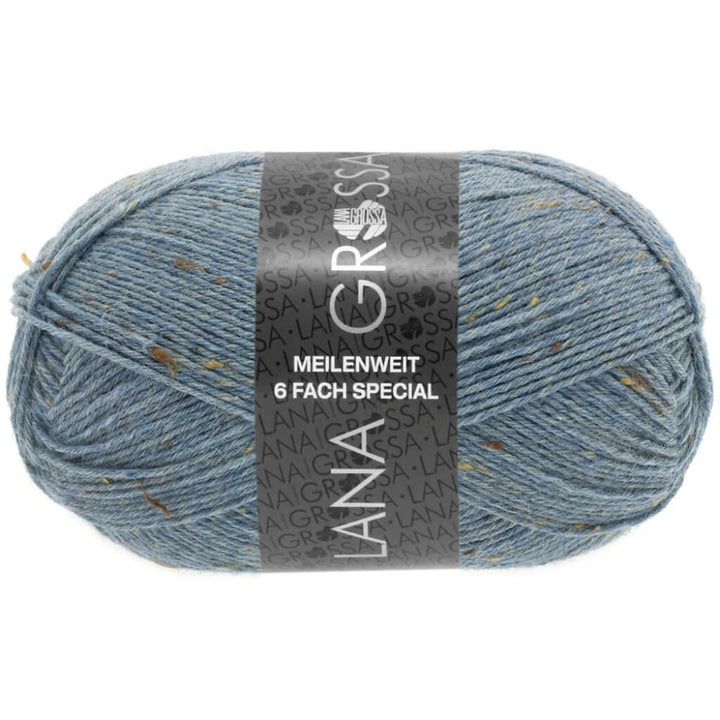 Lana Grossa Meilenweit 6-F 150 Tweed 9227 - Graublau Lieblingsgarn