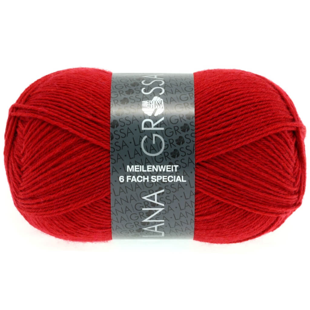 Lana Grossa Meilenweit 6-fach 150 Unito 8966 - Rot Lieblingsgarn