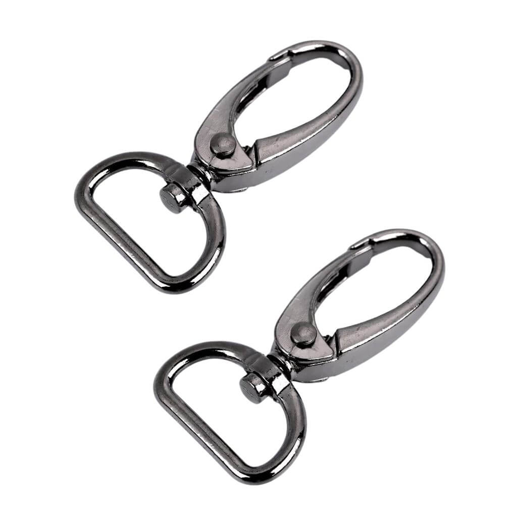 Set aus 2 Metall Karabiner Nickel Schwarz Lieblingsgarn