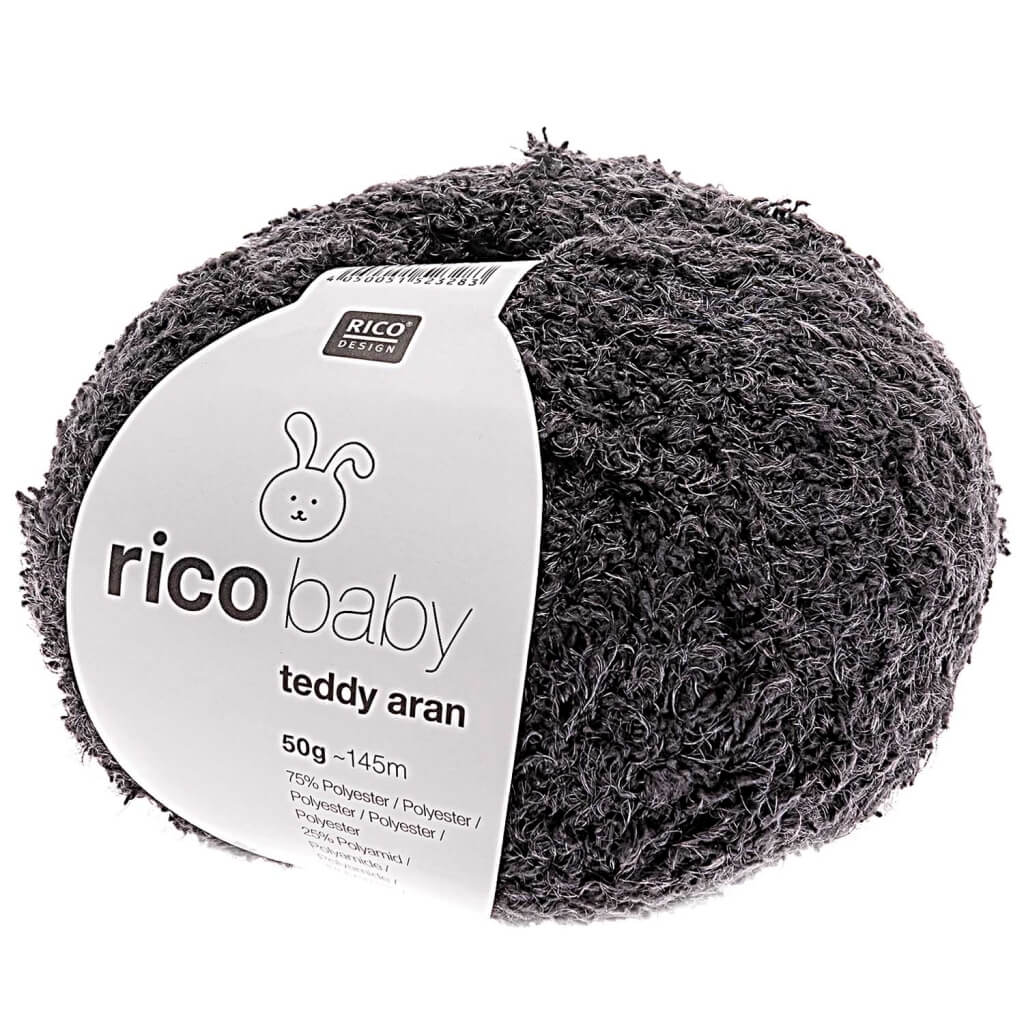 Rico Design Baby Teddy Aran 50 g 024 - Dunkelgrau Lieblingsgarn
