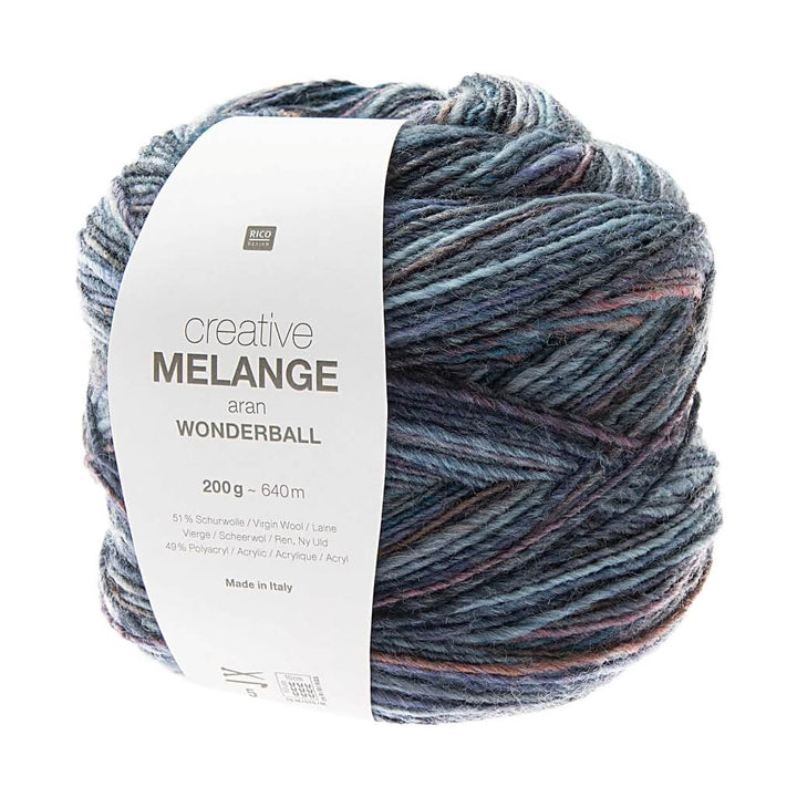 Rico Design Creative Melange Aran Wonderball 200g 007 - Lila-Petrol Lieblingsgarn