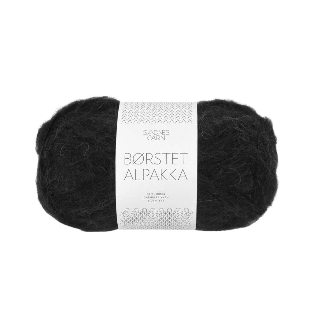 Sandnes Børstet Alpakka - 50g 1099 - Sort Lieblingsgarn