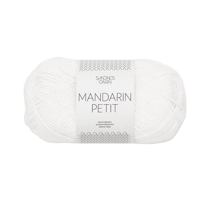 Sandnes Garn Mandarin Petit 50g 1001 - Optisk Hvit Lieblingsgarn