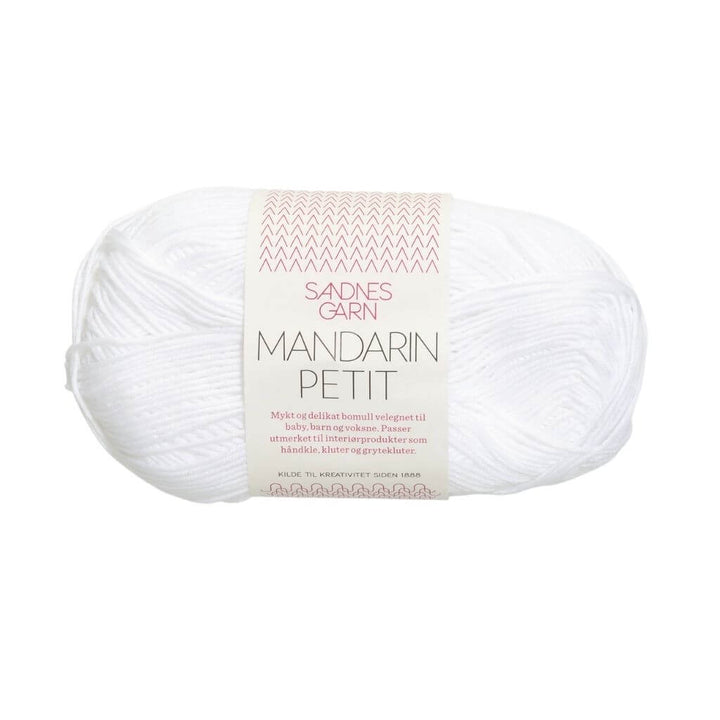 Sandnes Garn Mandarin Petit 50g 1002 - Hvit Lieblingsgarn