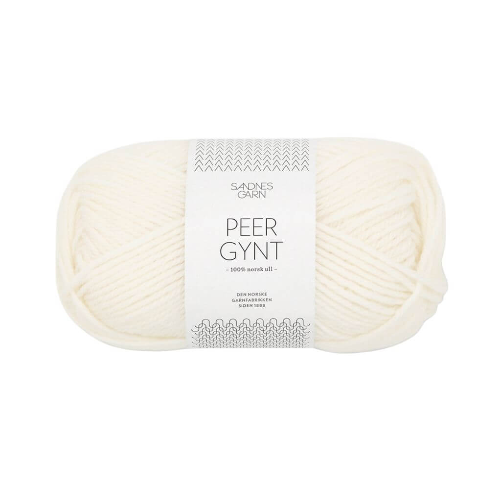 Sandnes Garn Peer Gynt 50 g - Reine Schurwolle 1002 - Hvit Lieblingsgarn