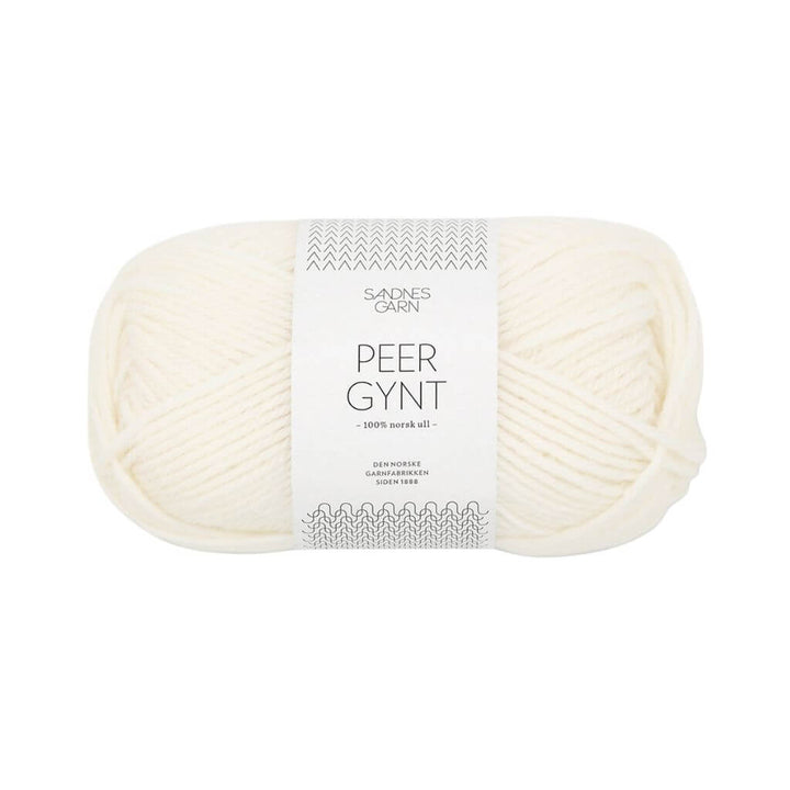 Sandnes Garn Peer Gynt 50 g - Reine Schurwolle 1002 - Hvit Lieblingsgarn