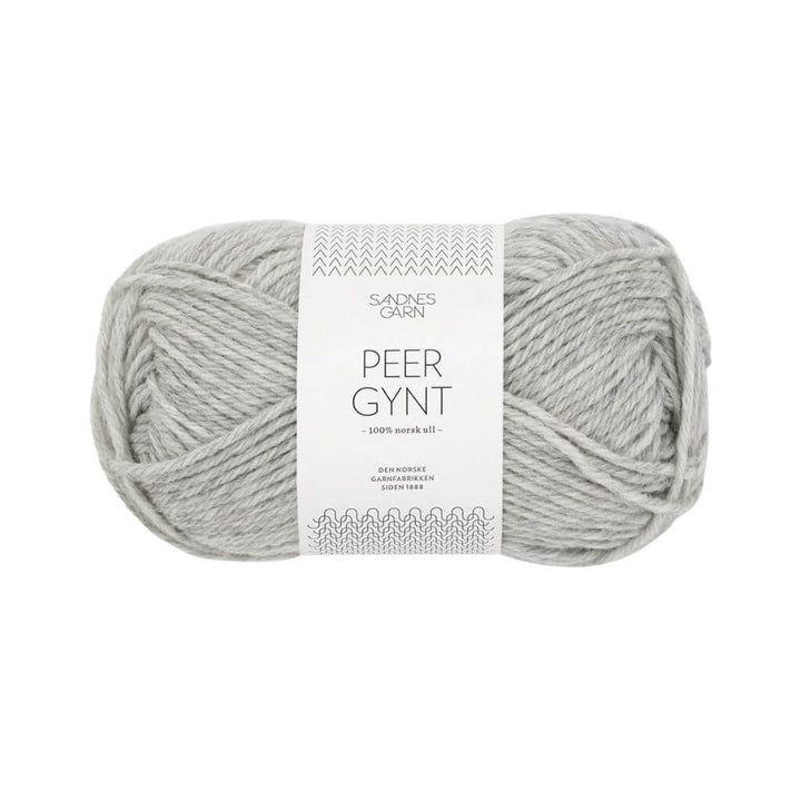Sandnes Garn Peer Gynt 50 g - Reine Schurwolle 1032 - Lys Gråmelert Lieblingsgarn