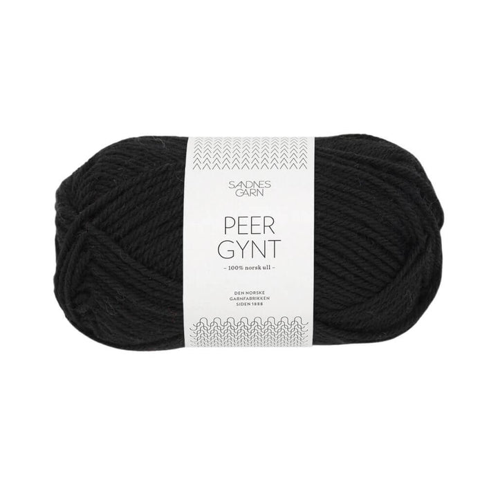 Sandnes Garn Peer Gynt 50 g - Reine Schurwolle 1099 - Svart Lieblingsgarn