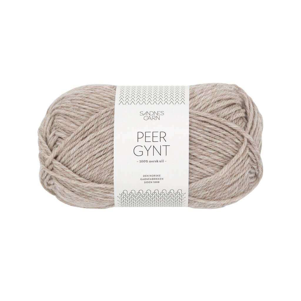 Sandnes Garn Peer Gynt 50 g - Reine Schurwolle 2650 - Gråbeige melert Lieblingsgarn