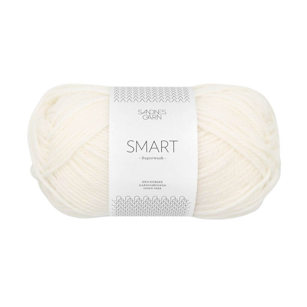 Sandnes Garn Smart - 50g 1001 - Optisk Hvit Lieblingsgarn