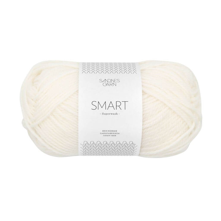 Sandnes Garn Smart - 50g 1001 - Optisk Hvit Lieblingsgarn