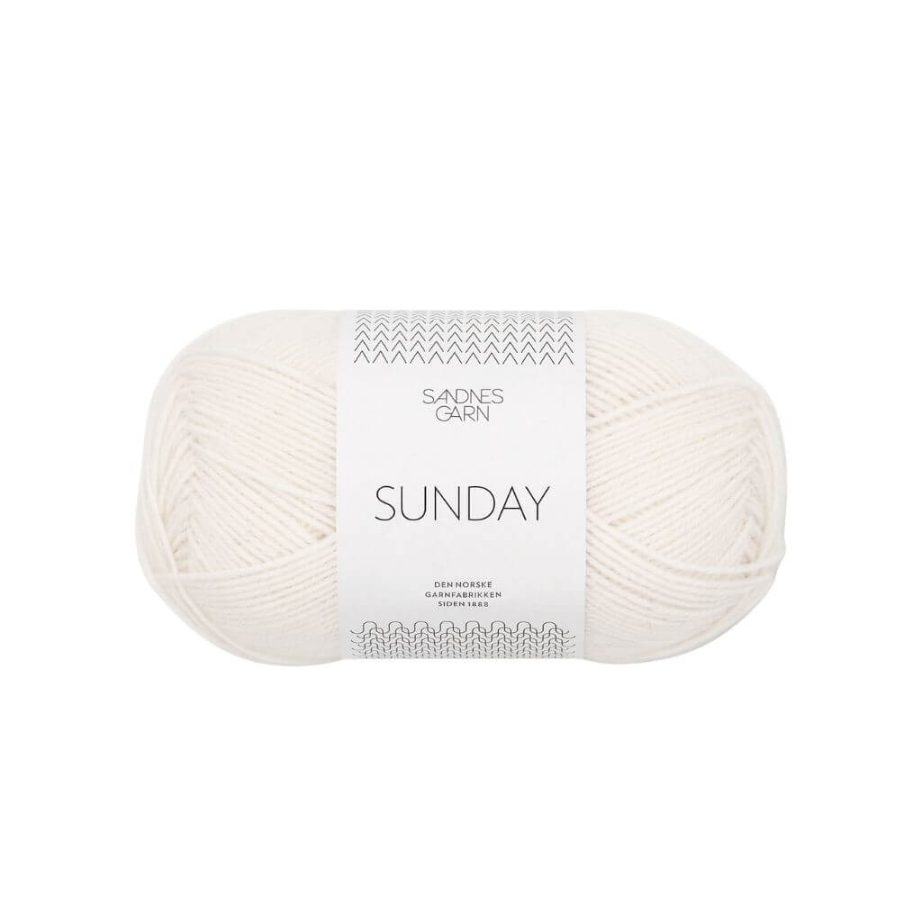 Sandnes Garn Sunday - 50g 1001 - Hvit Lieblingsgarn
