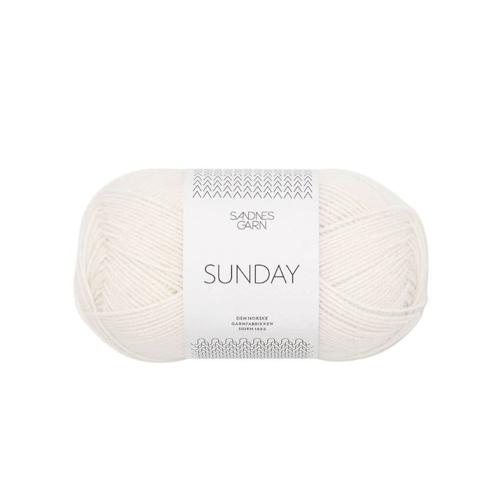 Sandnes Garn Sunday - 50g 1001 - Hvit Lieblingsgarn