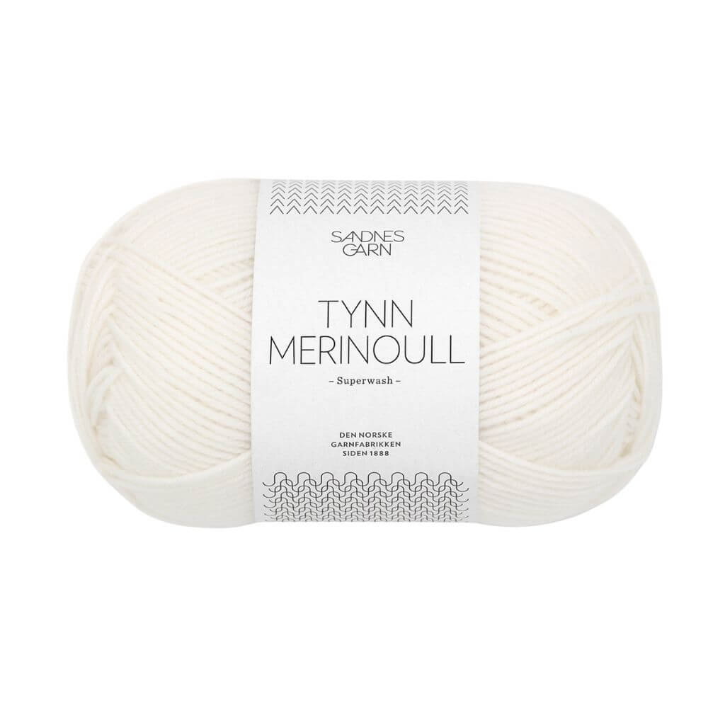 Sandnes Tynn Merinoull - 50g 1001 - Hvit Lieblingsgarn