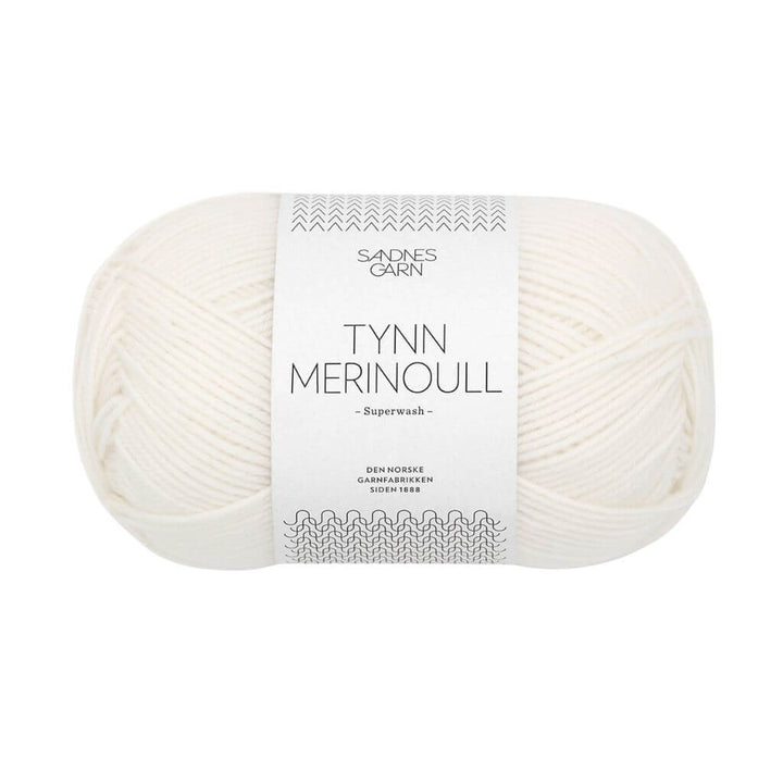 Sandnes Tynn Merinoull - 50g 1001 - Hvit Lieblingsgarn