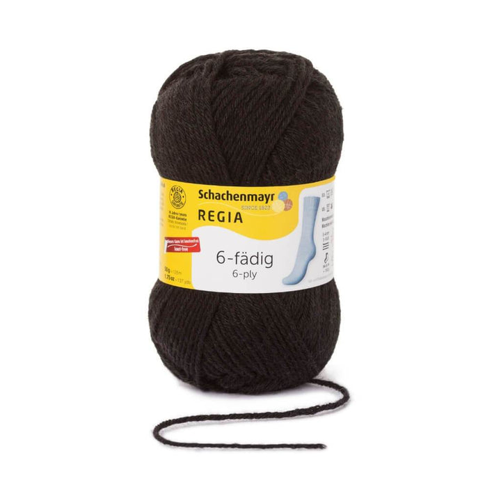 Schachenmayr Regia 6-fädig Sockenwolle 50g 2066 - Schwarz Lieblingsgarn