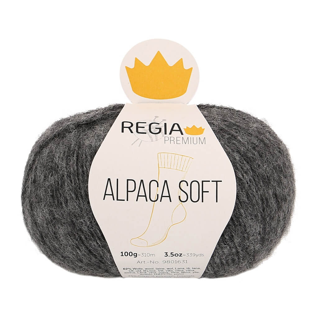 Schachenmayr Regia Premium Alpaca Soft 95 - Anthrazit meliert Lieblingsgarn