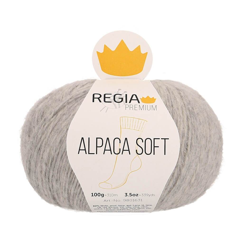 Schachenmayr Regia Premium Alpaca Soft 90 - Hellgrau meliert Lieblingsgarn