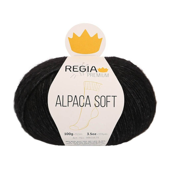 Schachenmayr Regia Premium Alpaca Soft 99 - Schwarz meliert Lieblingsgarn