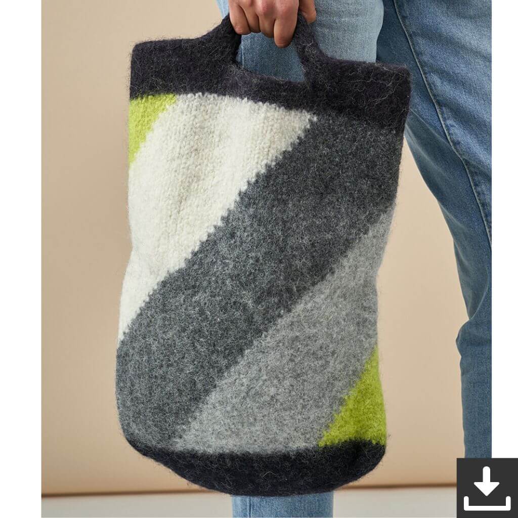 Wash + Filz-it! Tasche - Schachenmayr Strickanleitung (PDF) Lieblingsgarn