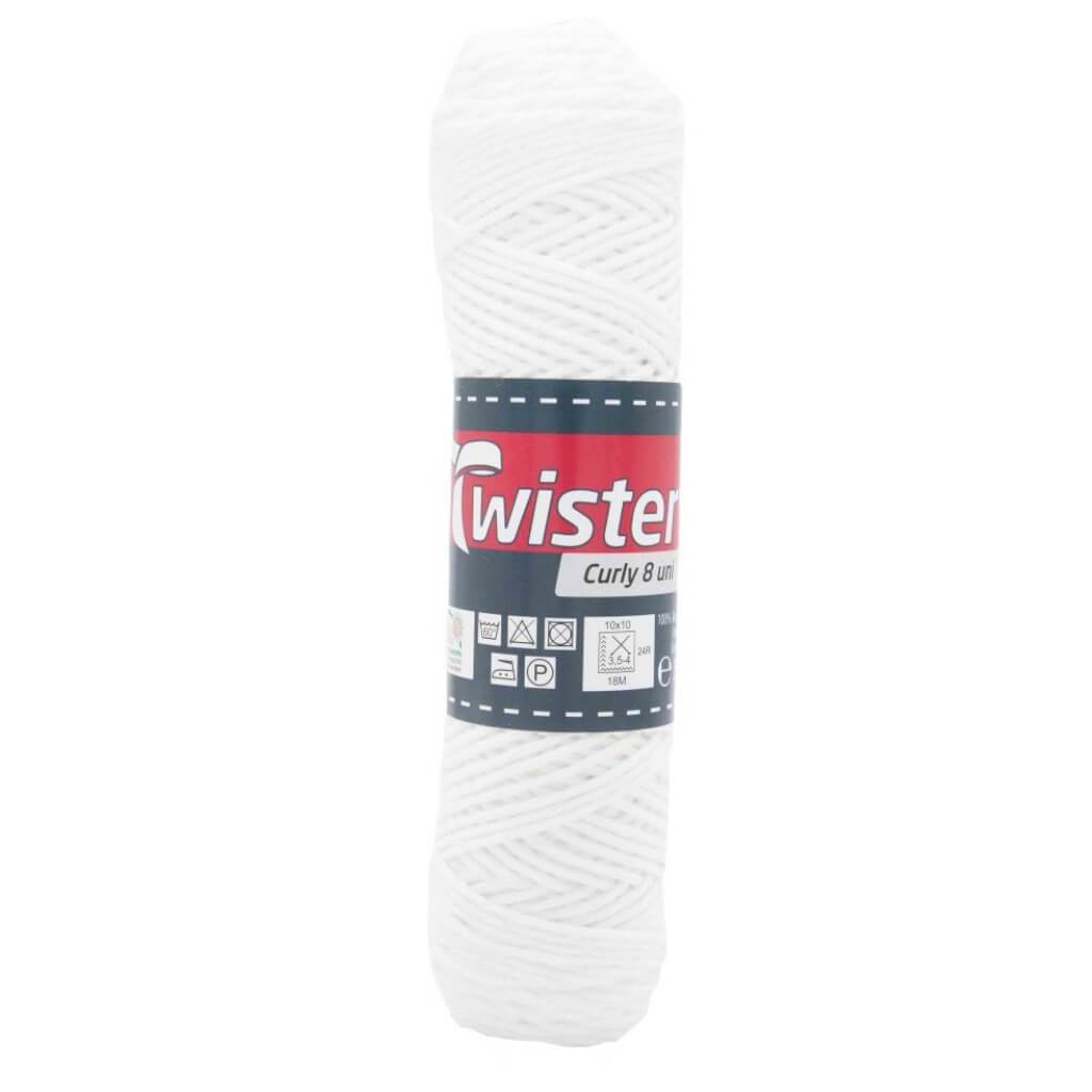 Twister Curly 8 50g - Topflappengarn 10 - Weiss Lieblingsgarn