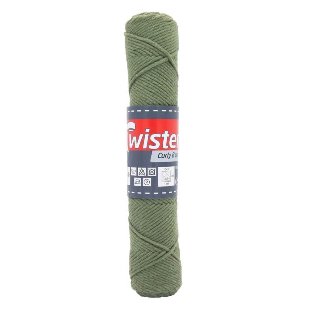Twister Curly 8 50g - Topflappengarn 73 - Oliv Lieblingsgarn