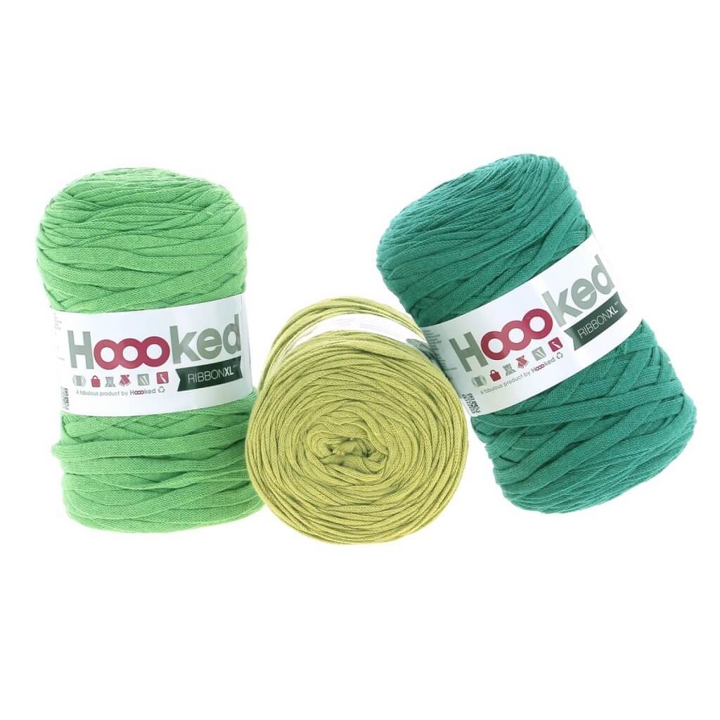 Hoooked Set aus 3 Rollen RibbonXL Green Bay Lieblingsgarn